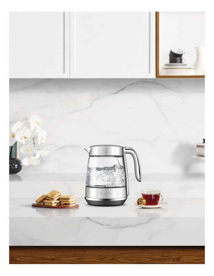 The Crystal Luxe Glass Kettle in Brushed Stainless Steel BKE765BSS4JAN1