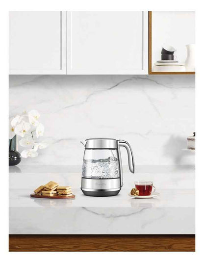 The Crystal Luxe Glass Kettle in Brushed Stainless Steel BKE765BSS4JAN1