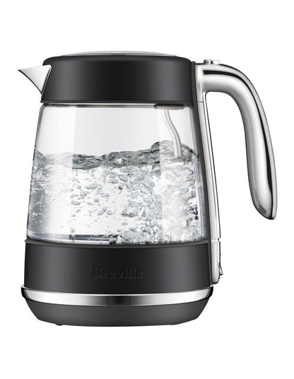 The Crystal Luxe Glass Kettle in Black Truffle BKE765BTR4JAN1