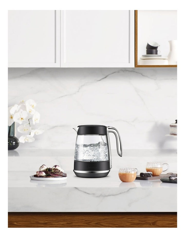 The Crystal Luxe Glass Kettle in Black Truffle BKE765BTR4JAN1