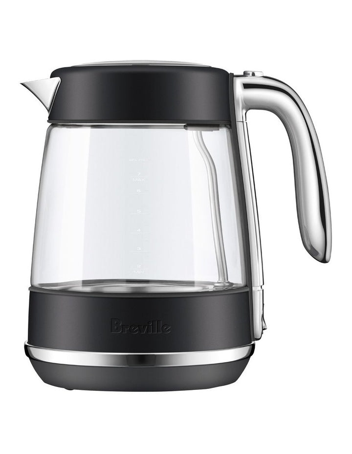 The Crystal Luxe Glass Kettle in Black Truffle BKE765BTR4JAN1