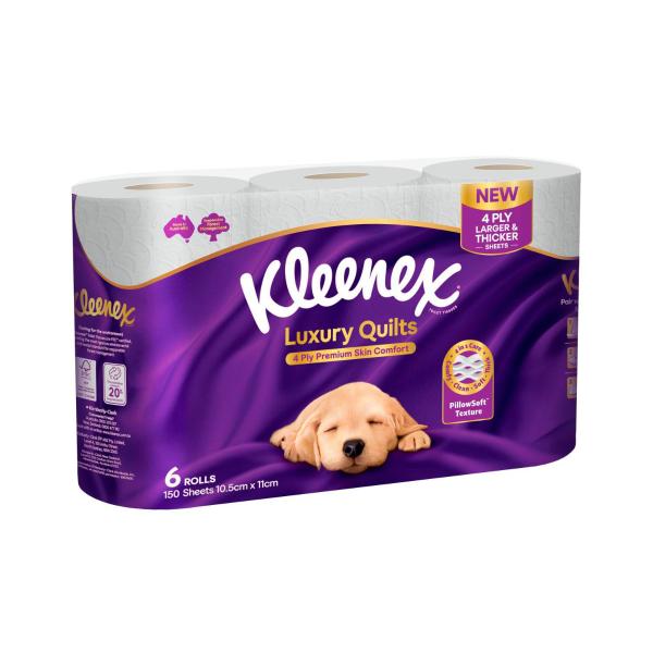 KLEENEX QUILTS 4 PLY TOILET PAPER 6 PACK