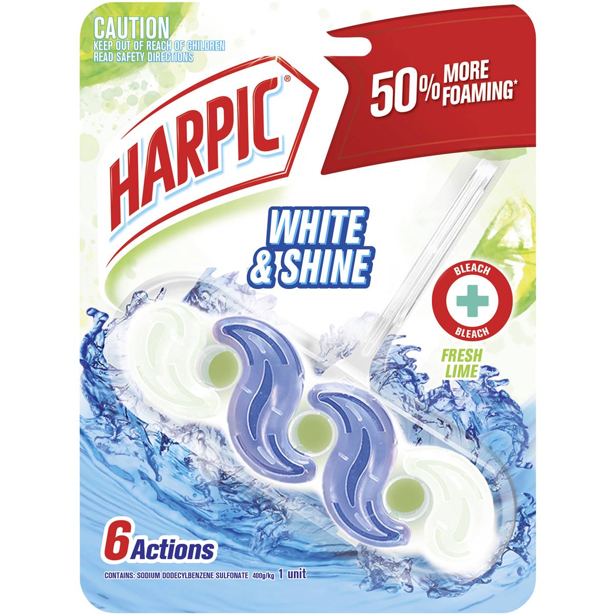 Harpic White & Shine Lime Bleach Toilet Cleaner Block each