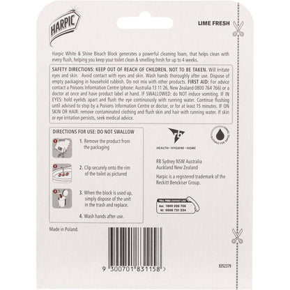 Harpic White & Shine Lime Bleach Toilet Cleaner Block each