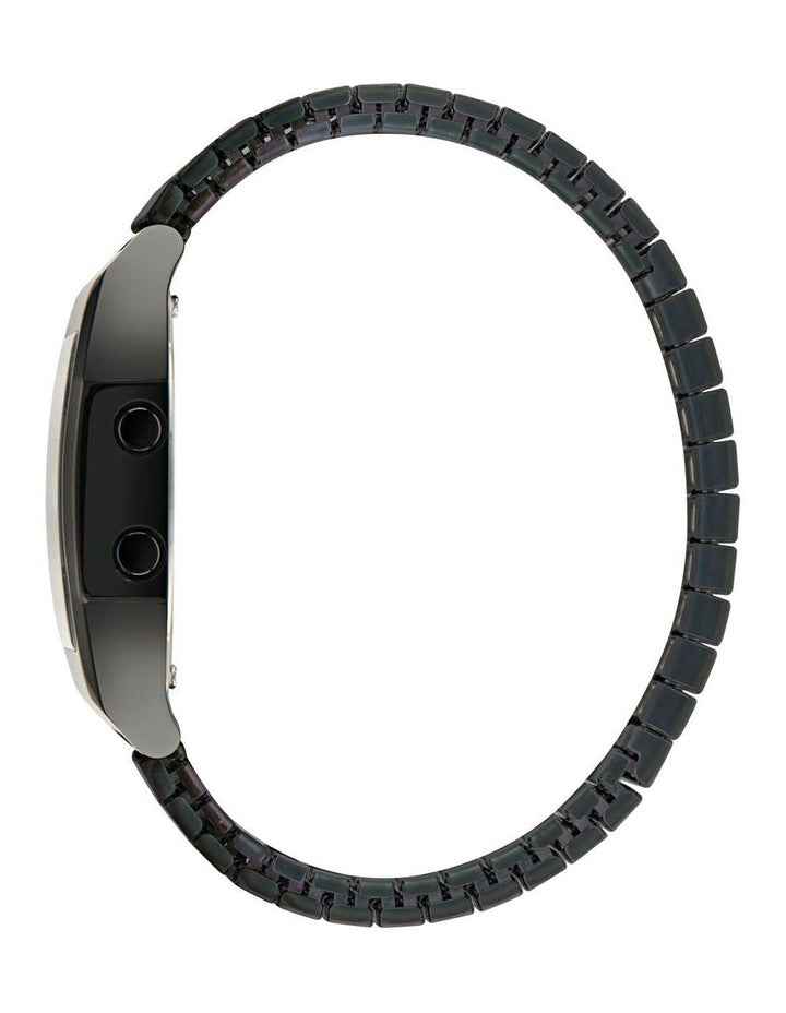 Digital Two Stainless Steel Watch in Black