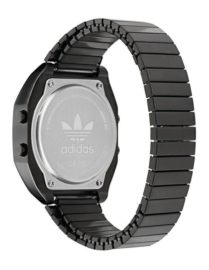 Digital Two Stainless Steel Watch in Black
