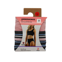 Underworks Womens Smoothlines Hi-Cut Size 12 Assorted 2 Pack