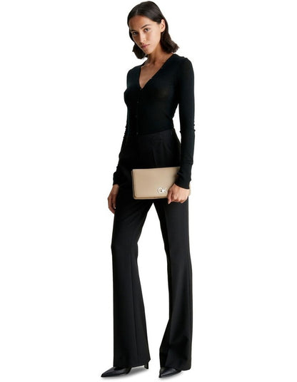 Re-Lock Double Gusette Crossbody Bag in Brown