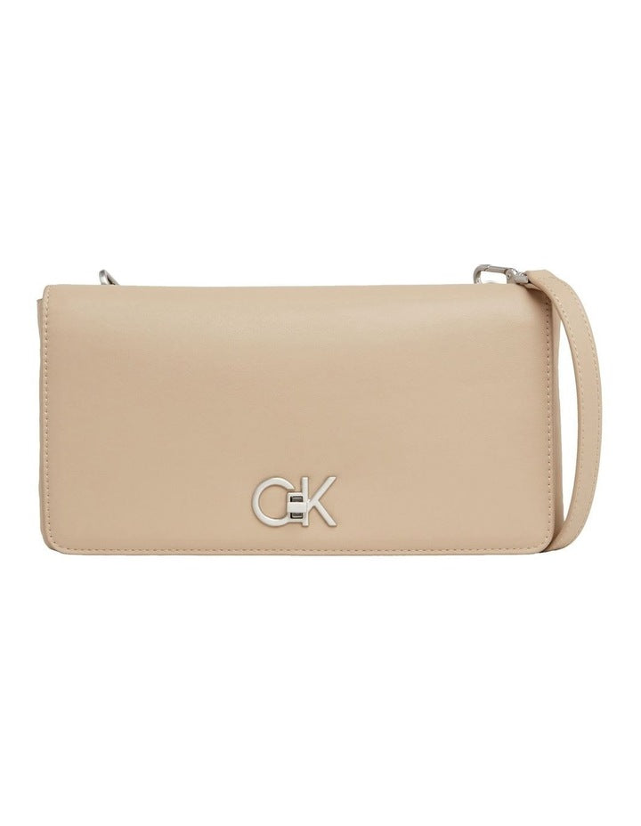 Re-Lock Double Gusette Crossbody Bag in Brown