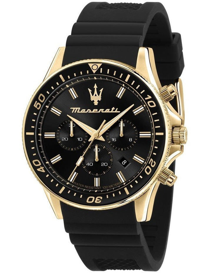 Sfida Stainless Steel Chronograph Watch 44mm in Black
