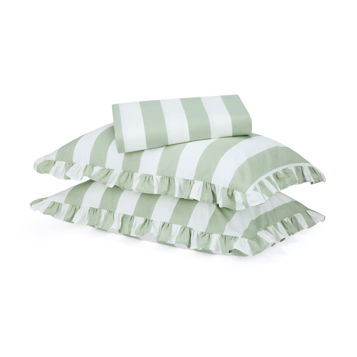 250 Thread Count Cotton Ruffle Sheet Set - King Bed, Sage