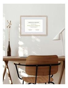 Australian Made Timber Certificate Frame A3 to A4 in Polar Birch