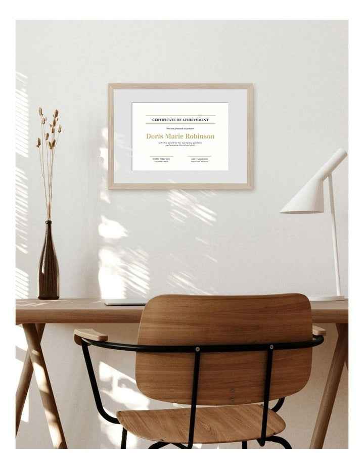 Australian Made Timber Certificate Frame A3 to A4 in Polar Birch