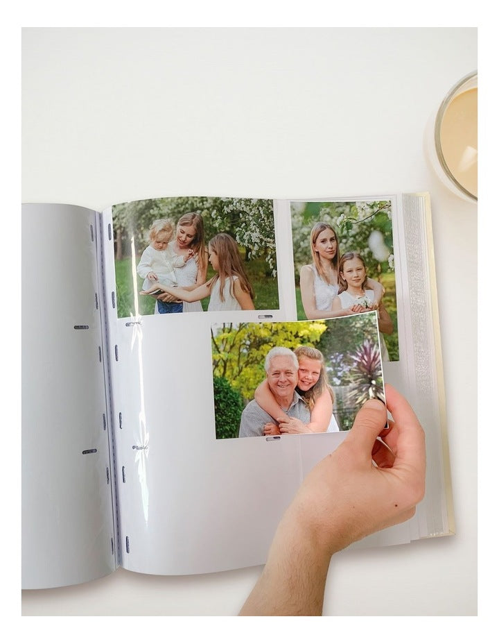 Plush Linen Photo Album 500 Photo Capacity in Cream