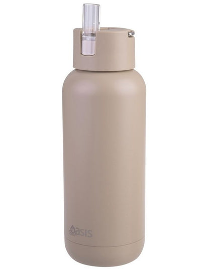 Ceramic Lined Stainless Steel Triple Wall Insulated Moda Drink Bottle 1L in Latte