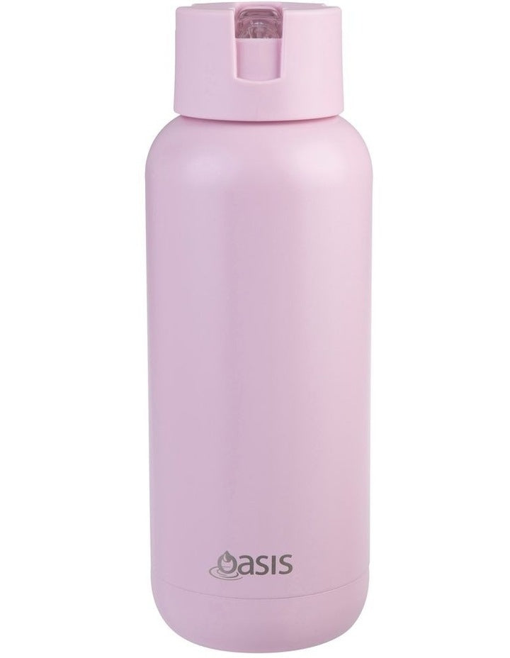 Moda Ceramic Lined Stainless Steel Triple Wall Insulated Drink Bottle 1L in Pink