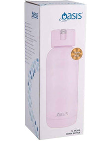 Moda Ceramic Lined Stainless Steel Triple Wall Insulated Drink Bottle 1L in Pink