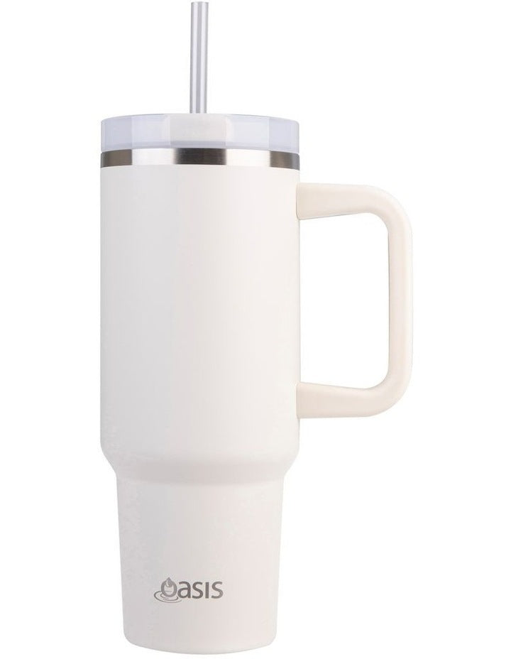 Stainless Steel Double Wall Insulated 'Commuter' Travel Tumbler 1.2L in Alabaster