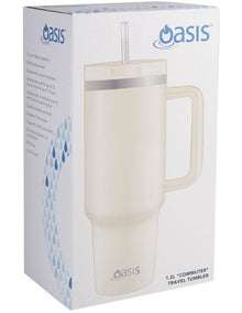 Stainless Steel Double Wall Insulated 'Commuter' Travel Tumbler 1.2L in Alabaster