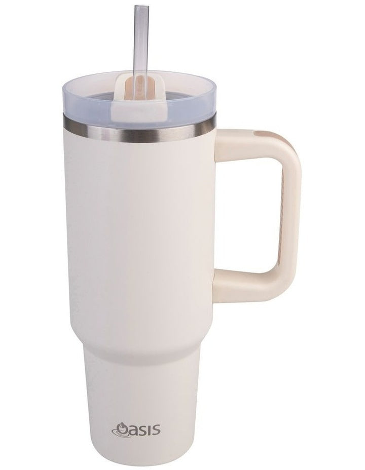 Stainless Steel Double Wall Insulated 'Commuter' Travel Tumbler 1.2L in Alabaster