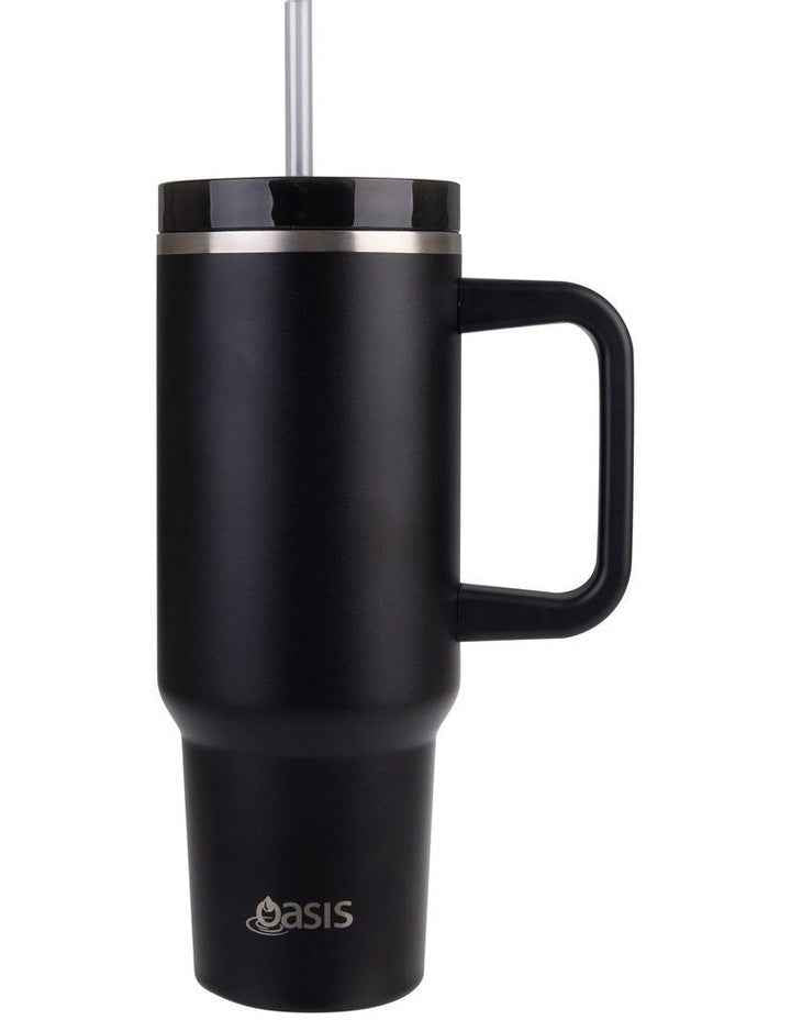 Stainless Steel Double Wall Insulated 'Commuter' Travel Tumbler 1.2L in Black