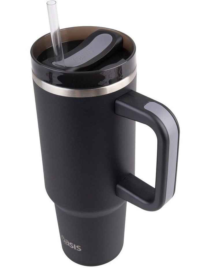 Stainless Steel Double Wall Insulated 'Commuter' Travel Tumbler 1.2L in Black