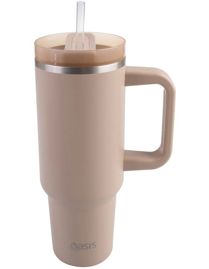Stainless Steel Double Wall Insulated 'Commuter' Travel Tumbler 1.2L in Latte