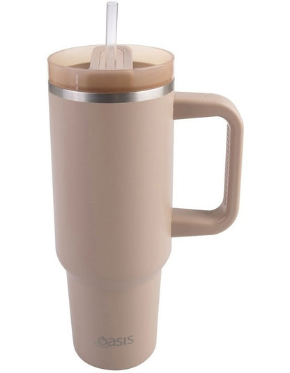 Stainless Steel Double Wall Insulated 'Commuter' Travel Tumbler 1.2L in Latte