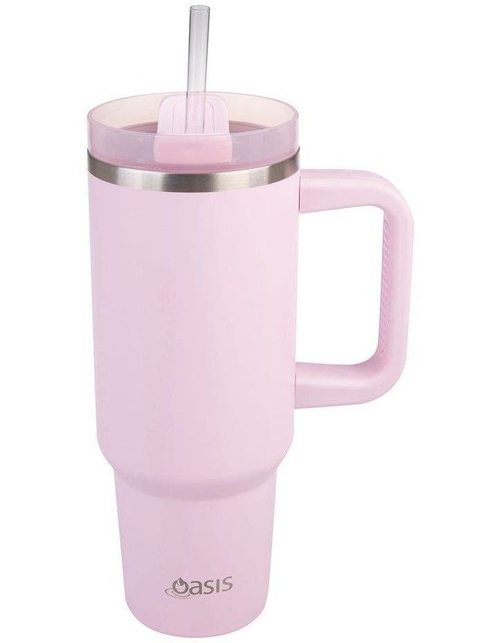 Stainless Steel Double Wall Insulated 'Commuter' Travel Tumbler 1.2L in Pink Lemonade