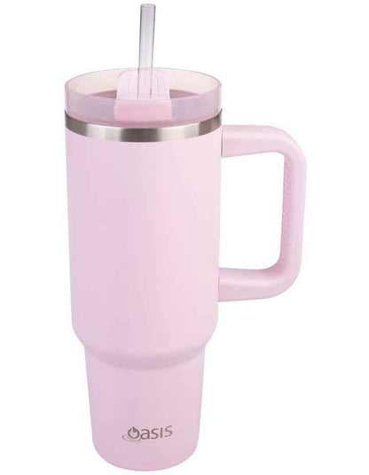 Stainless Steel Double Wall Insulated 'Commuter' Travel Tumbler 1.2L in Pink Lemonade