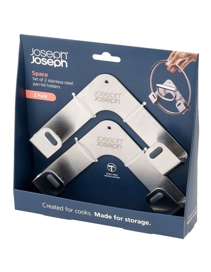 Steel Space Pan Lid Holders Pack of 2 in Silver