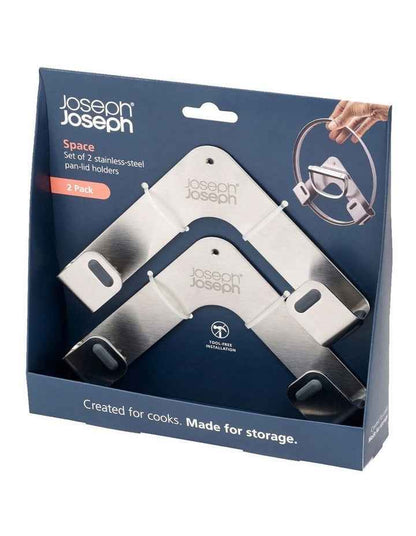 Steel Space Pan Lid Holders Pack of 2 in Silver