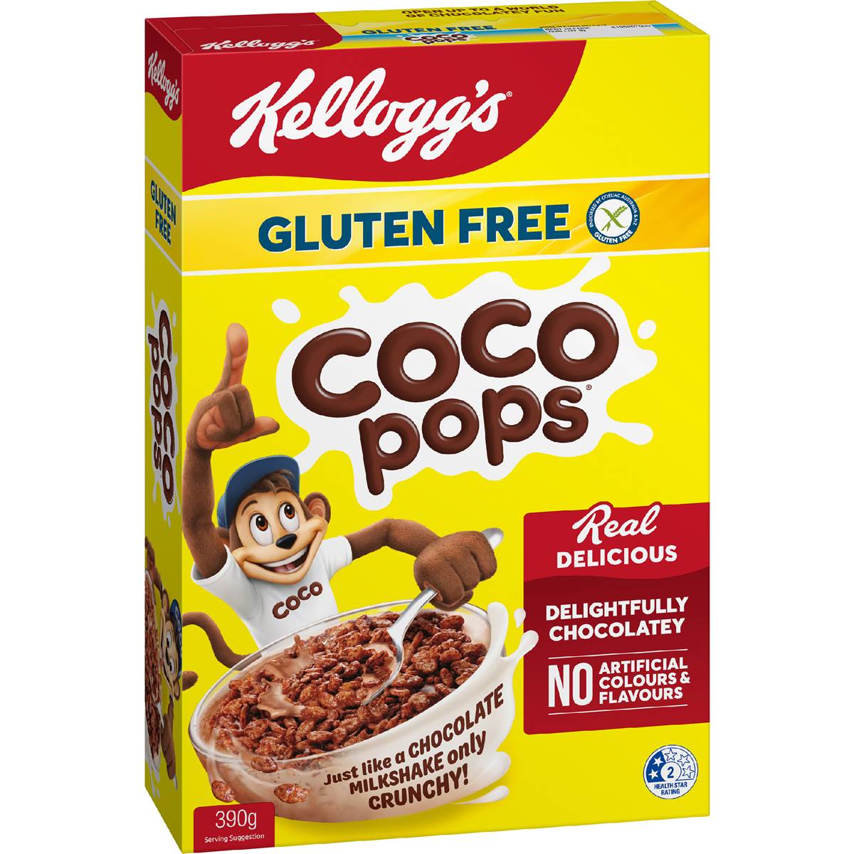 Kellogg's Coco Pops Gluten Free Breakfast Cereal 390g