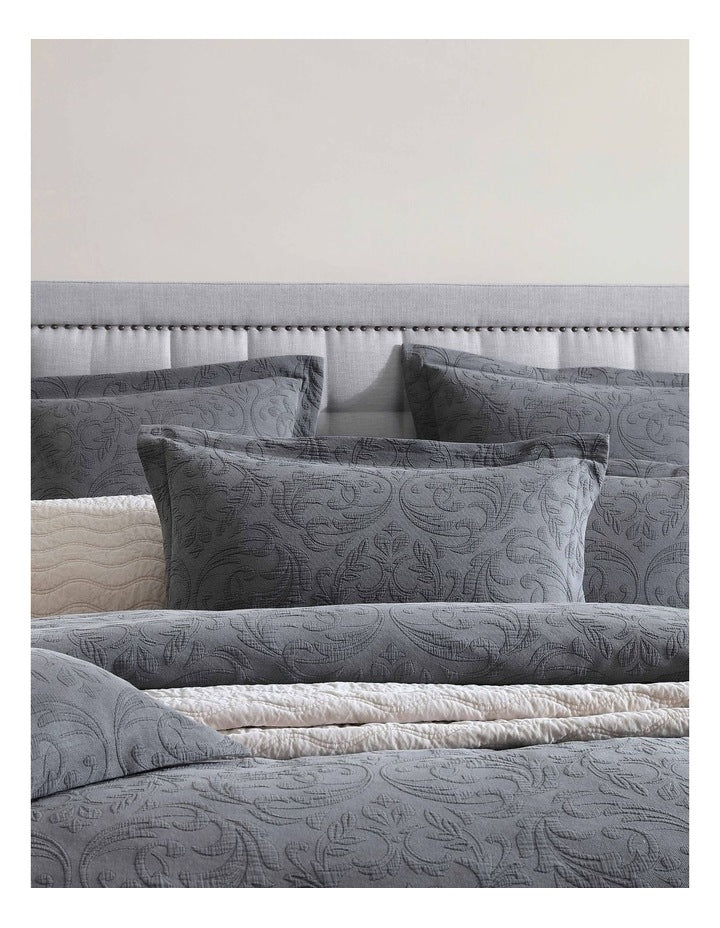 Marbella Quilt Cover Set in Charcoal