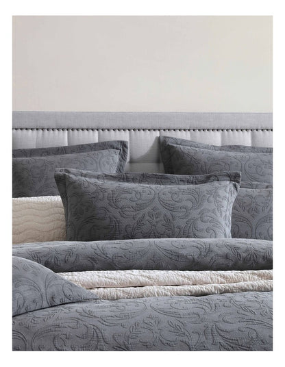 Marbella Quilt Cover Set in Charcoal