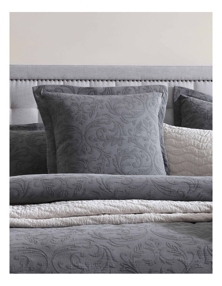 Marbella Quilt Cover Set in Charcoal
