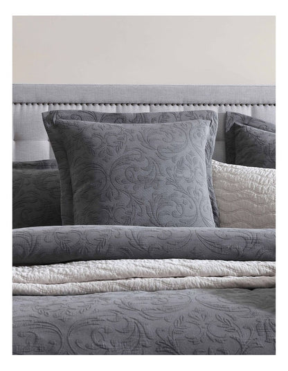 Marbella Quilt Cover Set in Charcoal