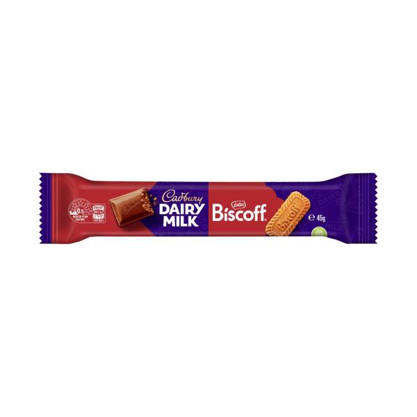 CADBURY DAIRY MILK BISCOFF CHOCOLATE BAR 45G