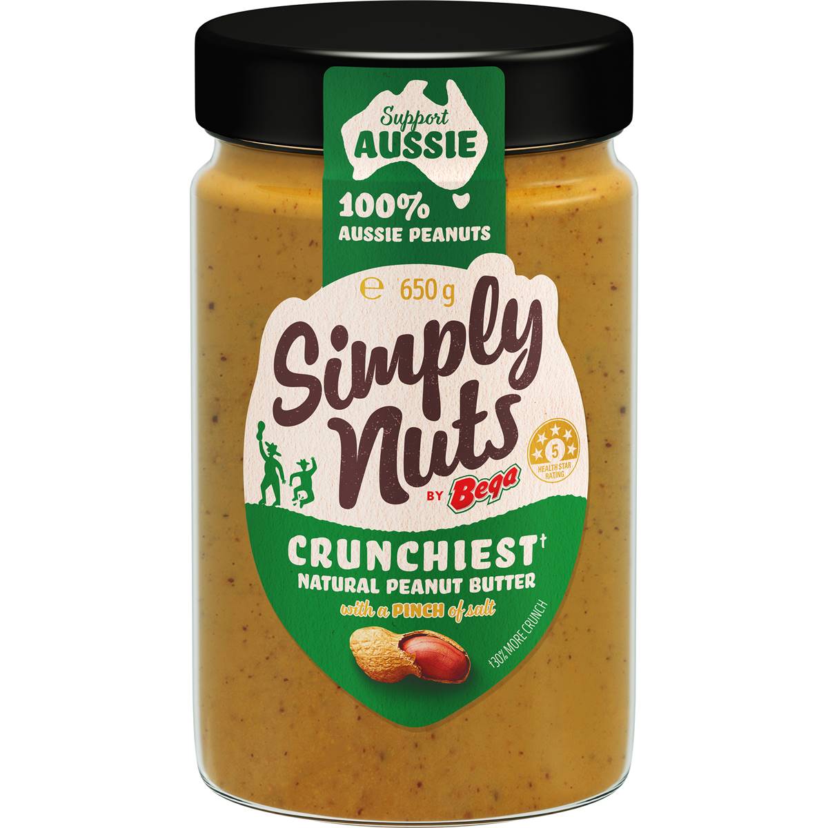 Bega Simply Nuts The Crunchiest Natural Peanut Butter 650g