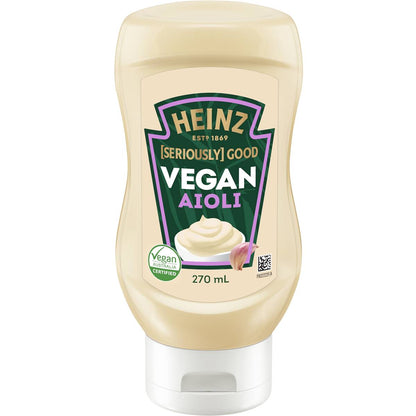 Heinz Seriously Good Mayonnaise Vegan Aioli Mayo 270ml