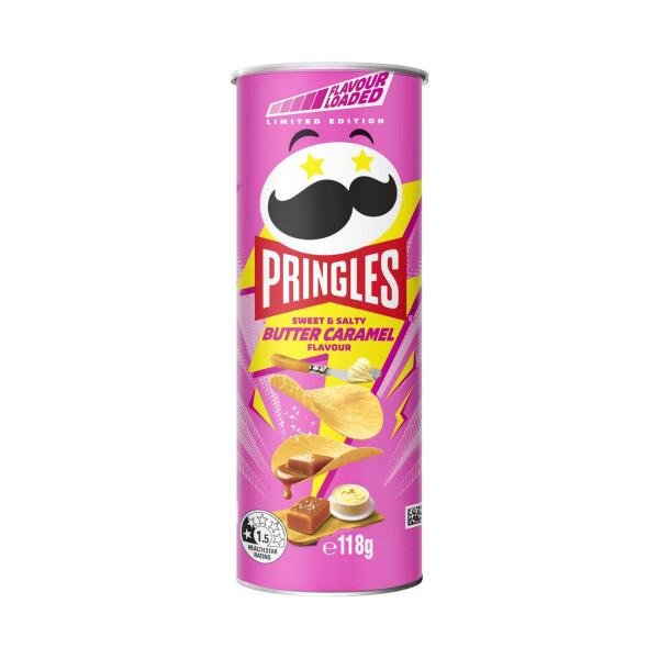 PRINGLES POTATO CHIPS BUTTER CARAMEL 118G