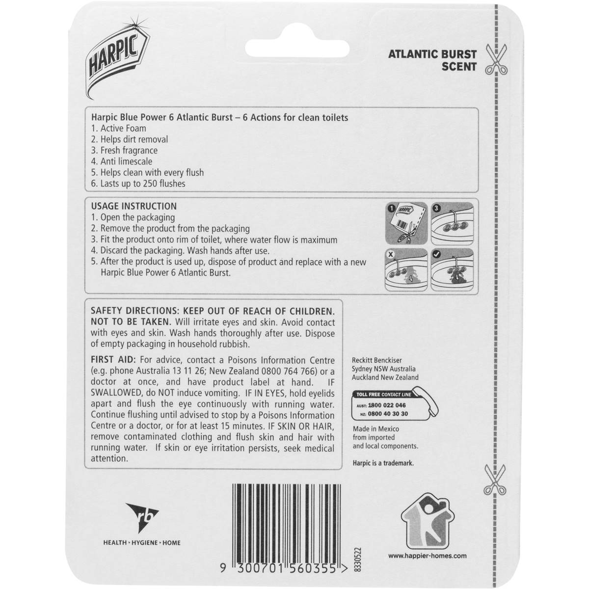 Harpic Blue Power Atlantic Burst Toilet Cleaner Block each