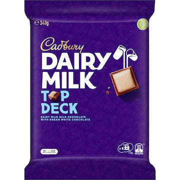 Cadbury Dairy Milk Large Top Deck Chocolate Block 340g