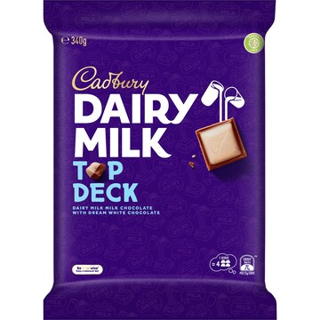 Cadbury Dairy Milk Large Top Deck Chocolate Block 340g