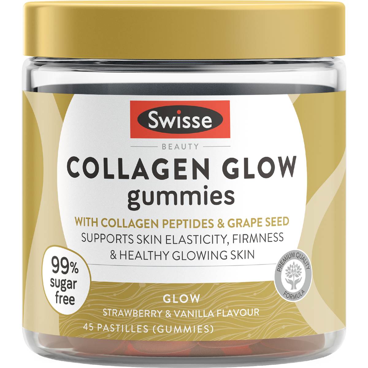 Swisse Beauty Collagen Glow Gummies Strawberry & Vanilla Flavour 45 pack