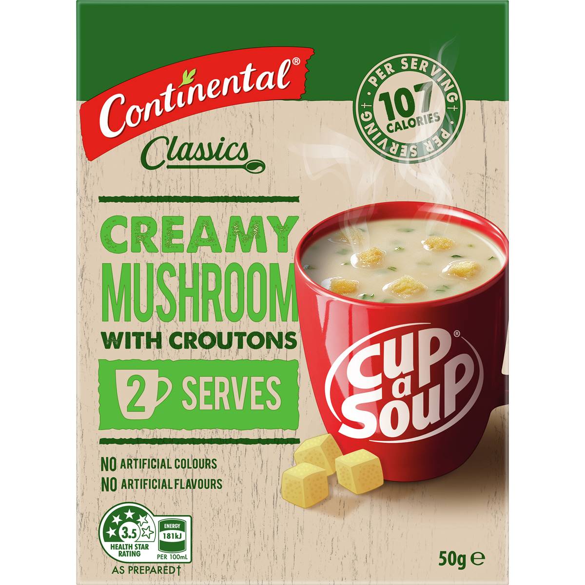 Continental Classics Cup a Soup Creamy Mushroom With Croutons 50g