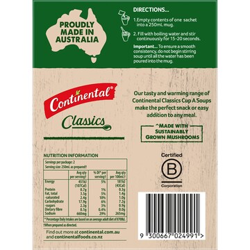 Continental Classics Cup A Soup Creamy Mushroom With Croutons 50g