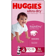 Huggies Ultra Dry Nappies Girls Size 4 (10-15kg) 36 pack