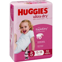Huggies Ultra Dry Nappies Girls Size 5 (13-18kg) 32 pack