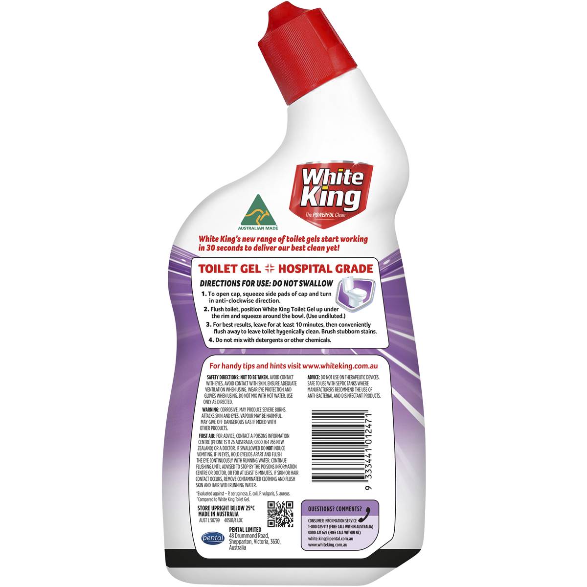 White King Toilet Gel With Added Stain Remover Lavender 700ml